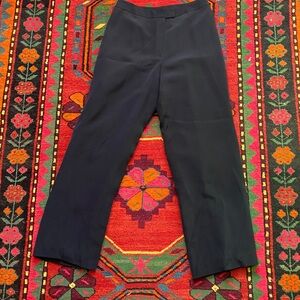 100% Midnight Blue Navy Silk Trousers, size 6